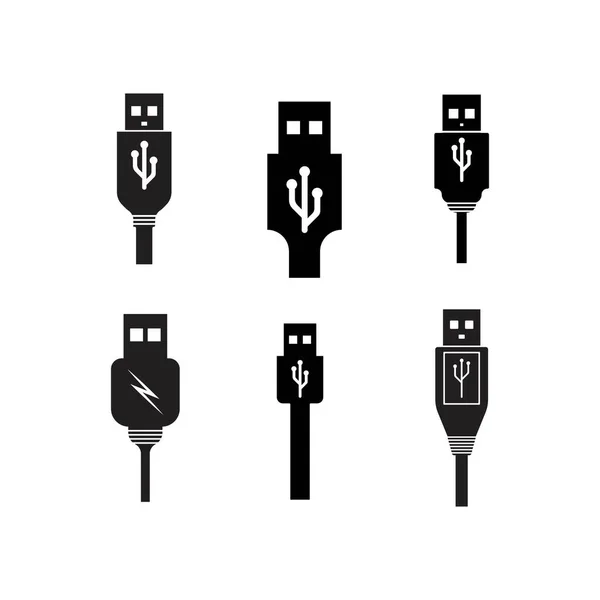 Usb Pictogram Vector Template Ontwerp Illustratie — Stockvector