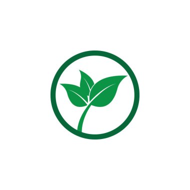 Yeşil yaprak logosu ekoloji doğa element vektör simgesi