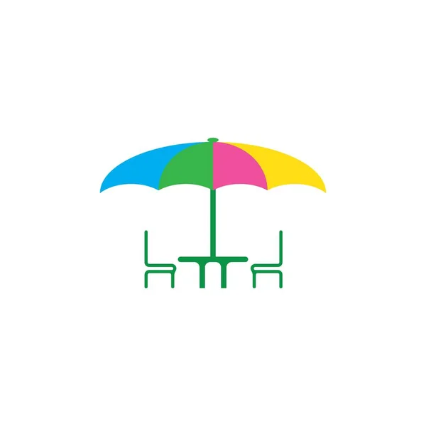 Café Tisch Set Symbol Logo Vektor — Stockvektor