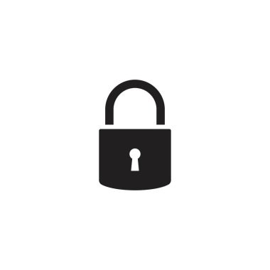 asma kilit logo vektör şablonu çizimi