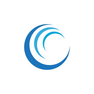 Su dalgası logo tasarım vektör şablonu