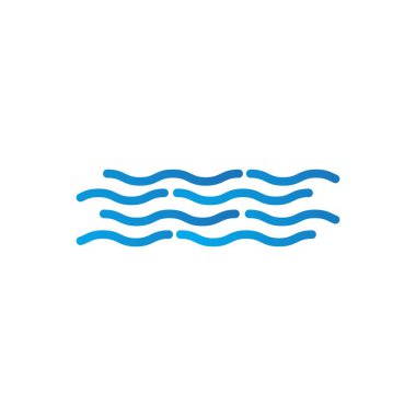 Su dalgası logo tasarım vektör şablonu