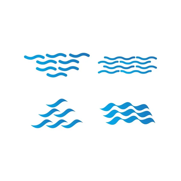 Water Wave Logo Design Vector Template — Stock Vector