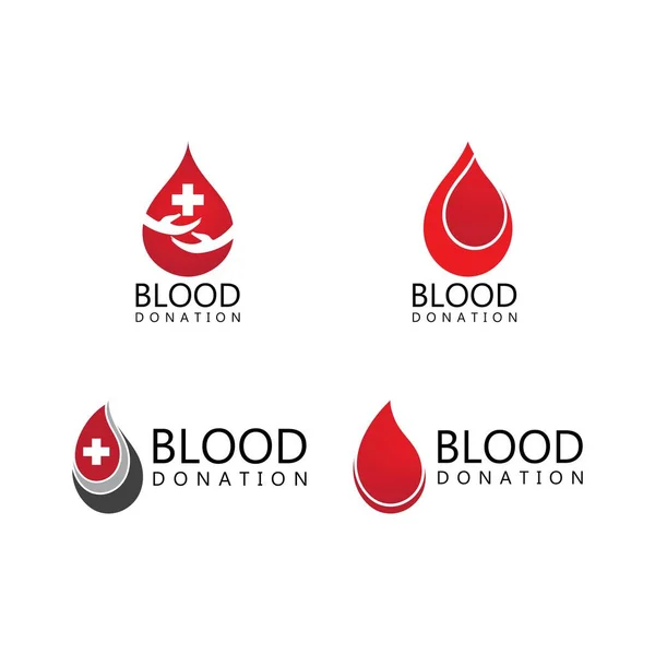 Templat Logo Vektor Ilustrasi Darah - Stok Vektor