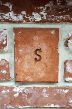 Eski tarz eski kırmızı tuğla duvar, tuğla işi arka plan