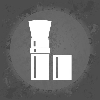 Vintage gri arka plan üzerine bir fırça ile toz paleti