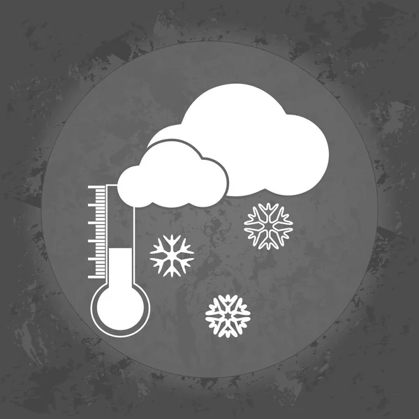 Icon Winter, snow falls, weather forecast on gray vintage background . — Stock Vector