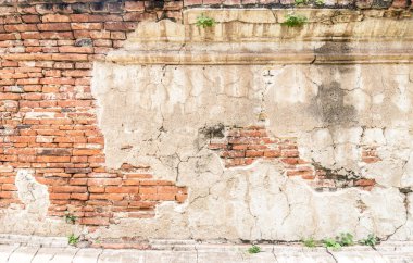 Boş alan Eski Tuğla Duvar dokusu. İnşaat duvarı yüzeyi. Grungy Wide Brick duvarı. Red Stonewall Arkaplanı. Uzayı kopyala İnşaat. solgunluk arkaplanı.