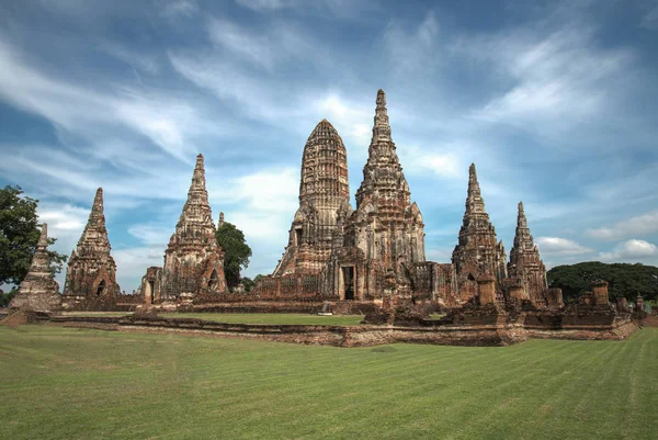 Alta Gamma Dinamica Tempio Ayutthaya Storico Park Famoso Temple Maggiore — Foto Stock