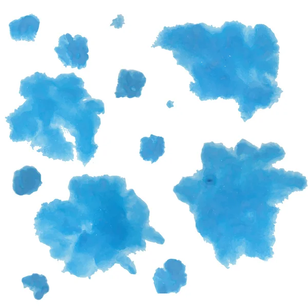 Bleu flou acrylique ou aquarelle sur papier blanc . — Image vectorielle