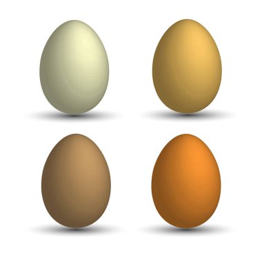 Gerçekçi bir 3d yumurta ayarlayın. Farklı tonları sarı yumurta.