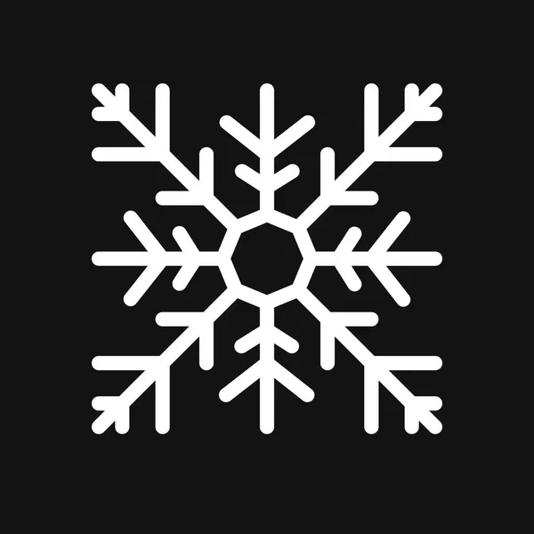 Copo de nieve cuadrado. Icono plano. Vector — Vector de stock