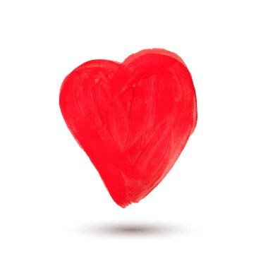 boyalı kırmızı kalp çizilmiş, vector öğesinin tasarımınız için