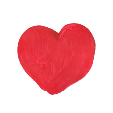 boyalı kırmızı kalp çizilmiş, vector öğesinin tasarımınız için