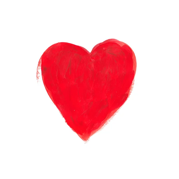 Coração vermelho pintado à mão, elemento vetorial para o seu design — Vetor de Stock