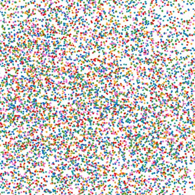 Beyaz bir arka plan üzerinde çok renkli patatesler. Çok renkli konfeti. Vektör arka plan