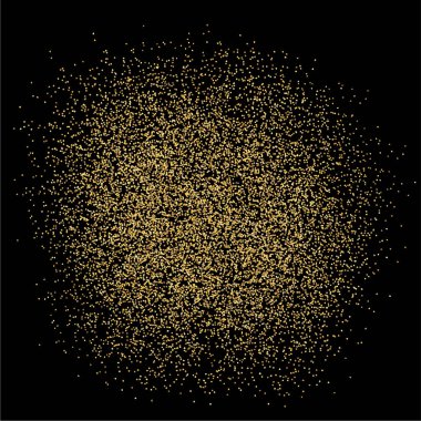 Arka plan altın kırıntıları. Altın tozu. Siyah bir zemin üzerine altın kum bir saçılma