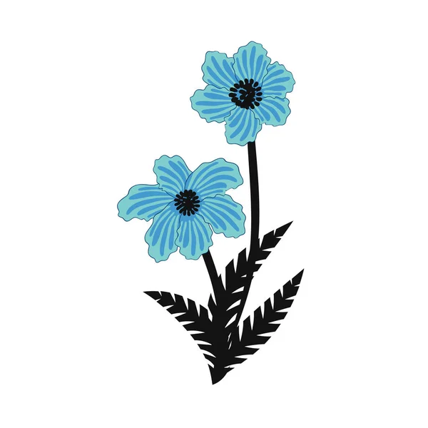 Illustration von wilden blauen Blumen Strauß — Stockvektor