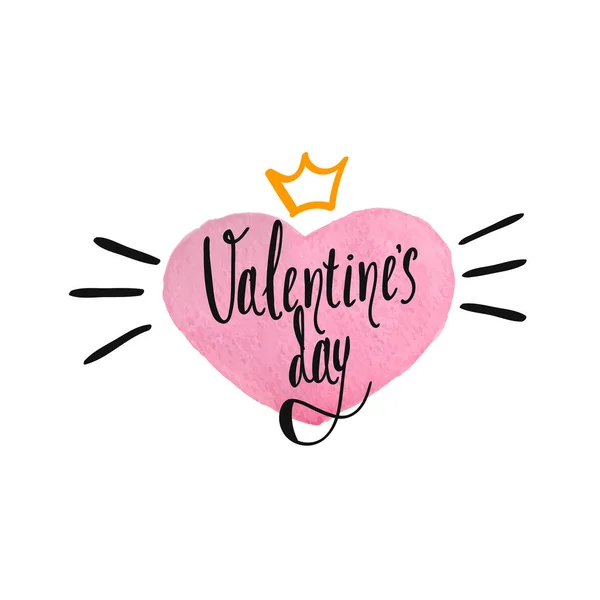 Tarjeta Felicitación Día San Valentín Ilustración Vectorial Aislada Blanco Lindo — Vector de stock