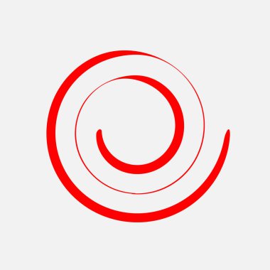 Kırmızı sarmal daire. Inhomogeneous kalınlığı boyunca. Vektör