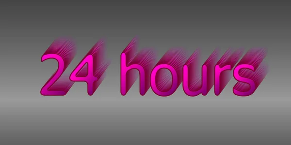 24 hours. Surround the phrase in the text figure. round the clock work. Vector illustration of pink color — Stock Vector