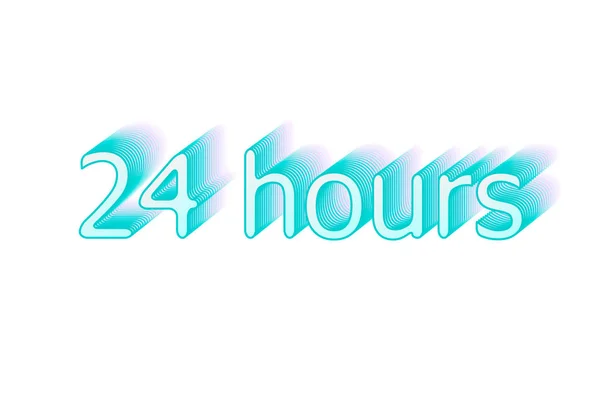 24 hours. Surround the phrase in the text figure. round the clock work. Vector illustration of blue color — Stock Vector