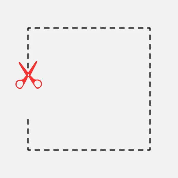 Šablony červené nůžky řez. Vektorové ikony, pozadí nebo znaku — Stockový vektor