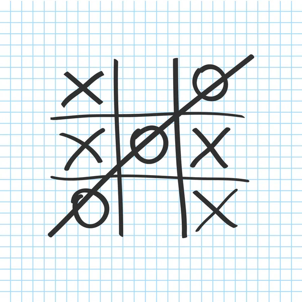 Tic tac toe. Nullen und Kreuze Brettspiel-Ikone isoliert. Vektor — Stockvektor