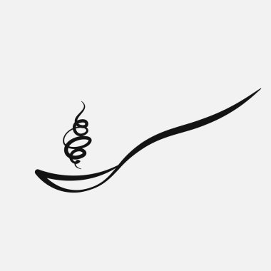 sıcak yemek kaşığı kroki. Buhar ile koku ile el yapımı kaşık kroki