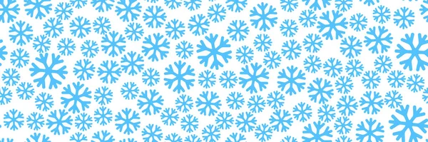 Fundo vetorial sem costura com flocos de neve simples. Flocos de neve de tamanhos diferentes — Vetor de Stock