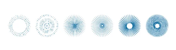 Formas lineales abstractas, forma redondeada. Los rayos y la espiral. Vector — Vector de stock