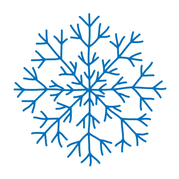Copo de nieve Icono gráfico. Un gran copo de nieve dibujado a mano . — Vector de stock