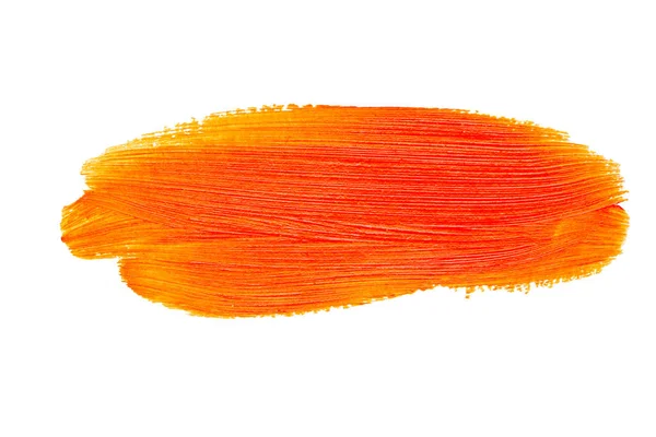 Een Vlek Van Scharlaken Verf Heldere Acrylverf Penseelstreek Textuur Geïsoleerd — Stockfoto