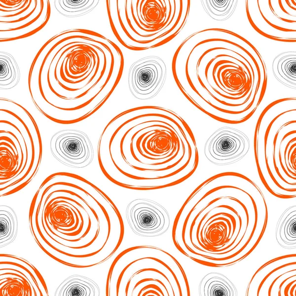 オレンジ色の丸のベクトルシームレスなテンプレート 泡の抽象的な背景 — ストックベクタ