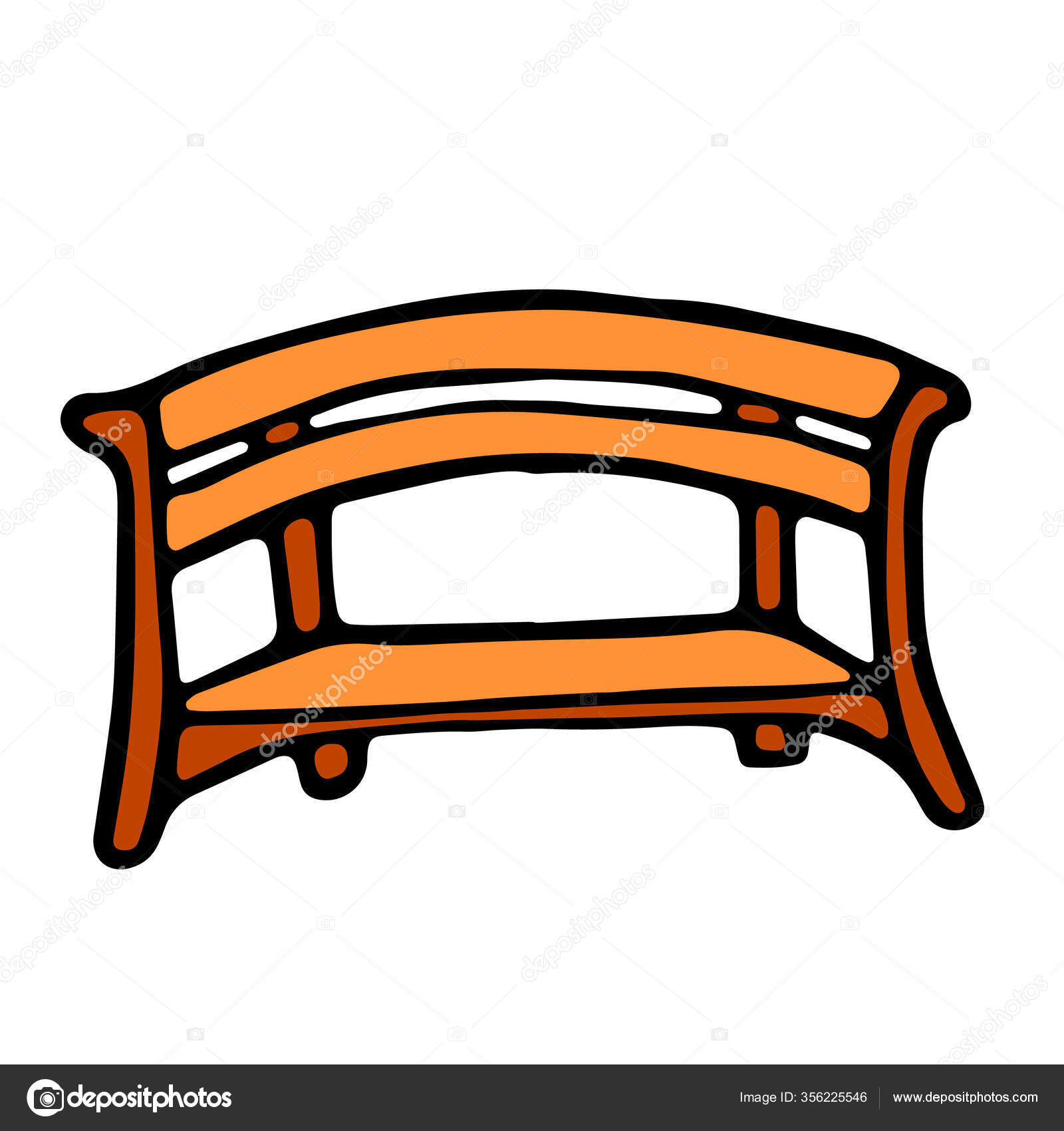 Un banco aislado, eps 10 Dibujo ilustrativo a color . — Vector de stock