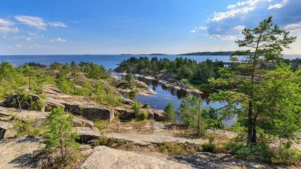Vista Deslumbrante Ponto Mais Alto Das Skerries Ladoga Ilha Honkasalo — Fotografia de Stock