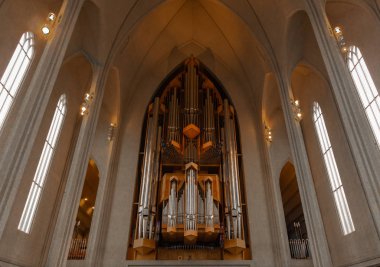 Reykjavik İzlanda 'daki kilisenin veya katedralin içinde.