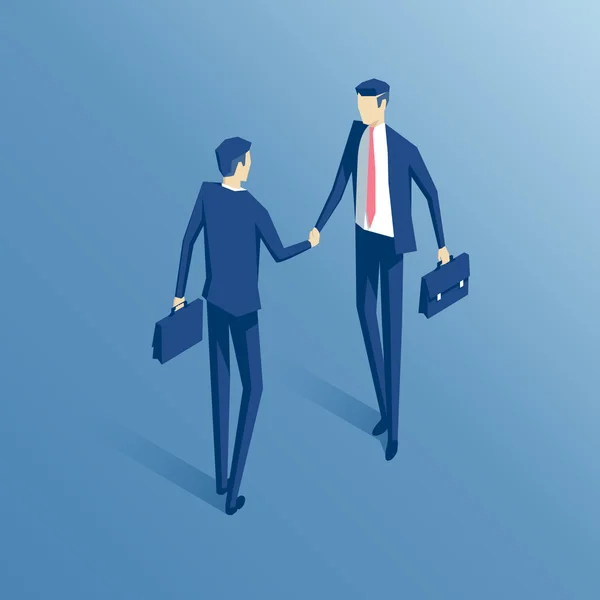 Isometric business handshake Stock Illustration