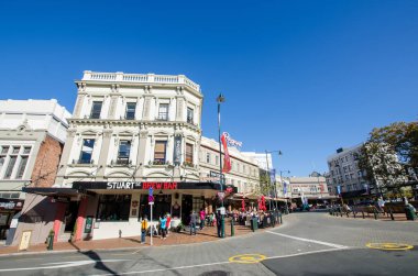 Octagon şehir merkezi Dunedin, Otago, South Island, Yeni Zelanda