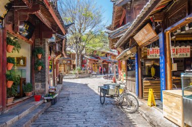 Eski Town Lijiang Yunnan, Çin içinde doğal görünümünü. 