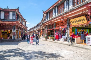  Eski Town Lijiang Yunnan, Çin içinde doğal görünümünü. 