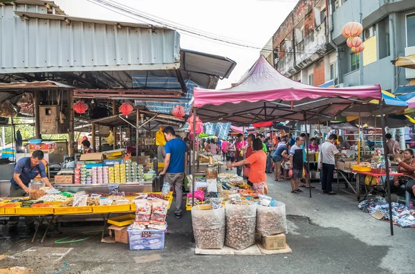 Schilderachtig uitzicht op de markt van de ochtend in Ampang, Maleisië. — Stockfoto