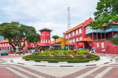 Gün görünümü İsa Kilisesi Malacca ve Flamanca Meydanı. 7 Temmuz 2008 tarihinden beri Unesco Dünya Miras Alanı listelenen sermaye Malacca kentindeki olduğunu.