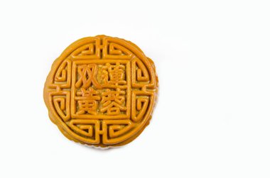 Orta Sonbahar Festivali mooncake beyaz arka plan üzerinde izole.