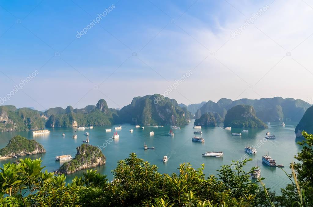 Beautiful Halong Bay landscape view from the Ti Top Island. 