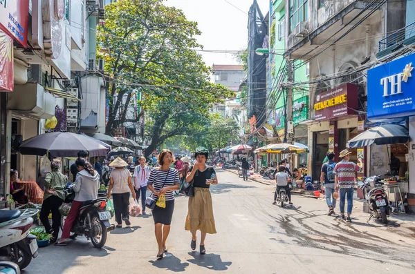 Hanoj Vietnam Říjen 2017 Zobrazení Street View Hanojské Staré Čtvrti — Stock fotografie