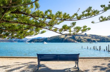 Yeni Zelanda Güney Adası, yer almaktadır Akaroa güzel bir görünümü.
