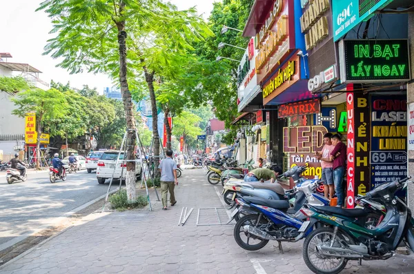 Hanoi Vietnam October 2017 Local Daily Life Street View Busy — Stock Photo, Image