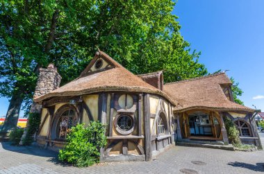 Matamata, Yeni Zelanda - Kasım 29,2015: Matamata i-Site Matamata, Yeni Zelanda'da bulunan ziyaretçi bilgi merkezi.