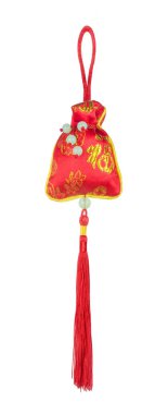 Beyaz arka plan üzerinde izole Çin yeni yılı dekorasyon